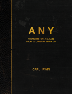 ANY - Thoughts on ACAAN from a Common Magician by Carl Irwin (Instant Download)